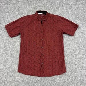 Consequence Shirt Mens S Red Floral Button Up Lightweight Career Office Work